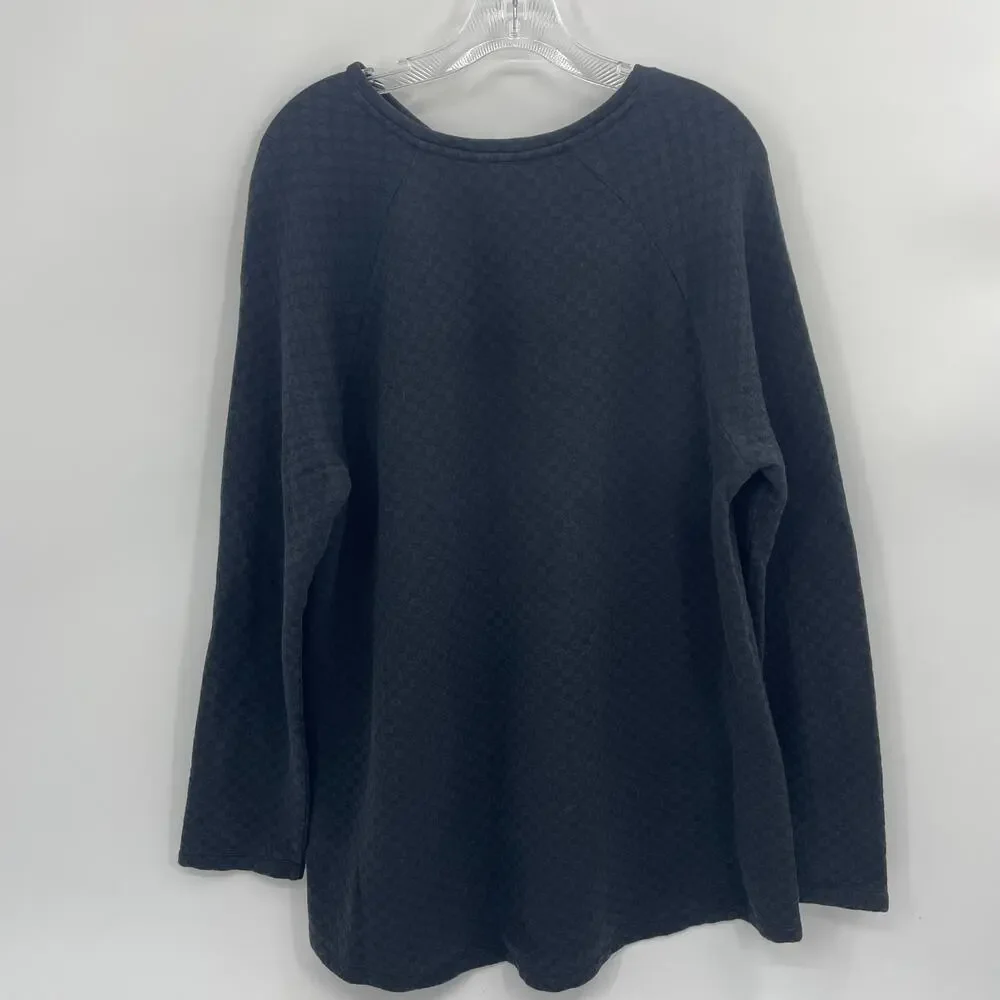 J.JILL Lightweight Sweatshirt Size XL Subdued Floral Print Long Sleeve Pullover